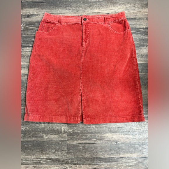 St. John's Bay Dresses & Skirts - St John's Bay Corduroy Rustic Burnt Orange Textured Feminine Stretch plus 14
